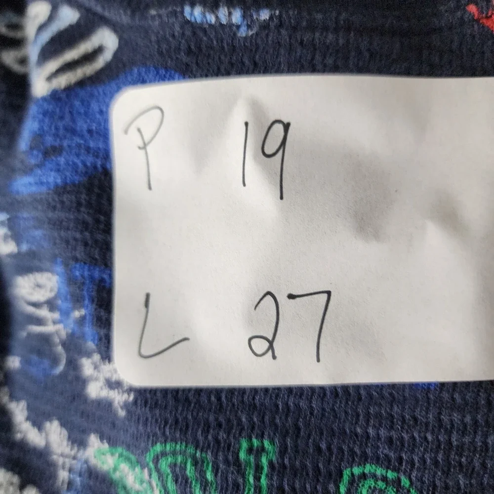 Polo Ralph Lauren Mens Navy Blue Tiger Collegiate Print Waffle Knit Pajama Top L